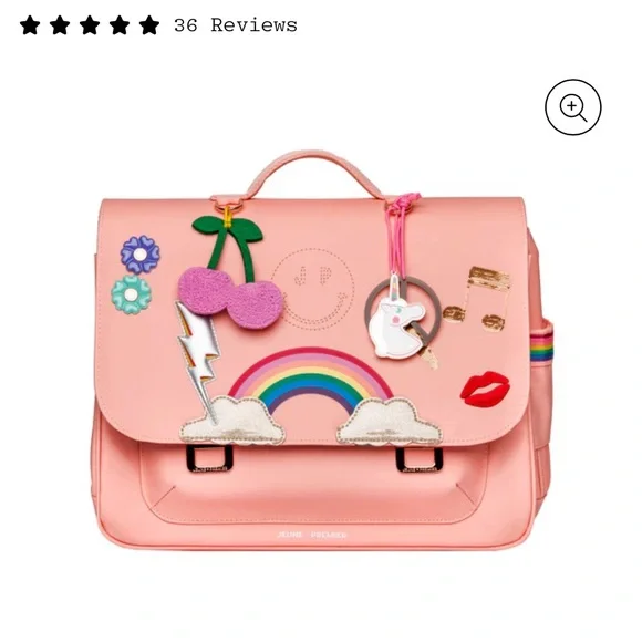 Charming Pink Kids Bag with Fun Patches